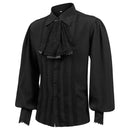 Men Gothic Pirate Vampire Prince Cosplay Costume Medieval Shirt Lace Bow Tie