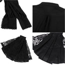Men Gothic Pirate Vampire Prince Cosplay Costume Medieval Shirt Lace Bow Tie