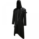 Men Gothic Punk Jacket Medieval Steampunk Black Long Coat Costume - AwwwCos