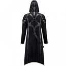 Men Gothic Punk Jacket Medieval Steampunk Black Long Coat Costume - AwwwCos