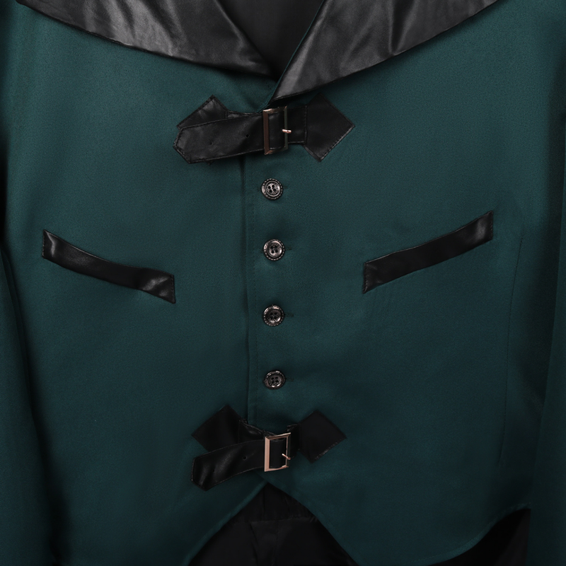 Men Gothic Steampunk Jacket Vintage Tailcoat Renaissance Frock Trench