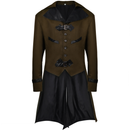 Men Gothic Steampunk Jacket Vintage Tailcoat Renaissance Frock Trench - AwwwCos