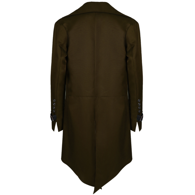 Men Gothic Steampunk Jacket Vintage Tailcoat Renaissance Frock Trench
