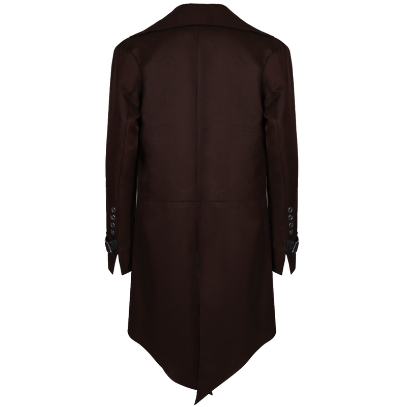 Men Gothic Steampunk Jacket Vintage Tailcoat Renaissance Frock Trench