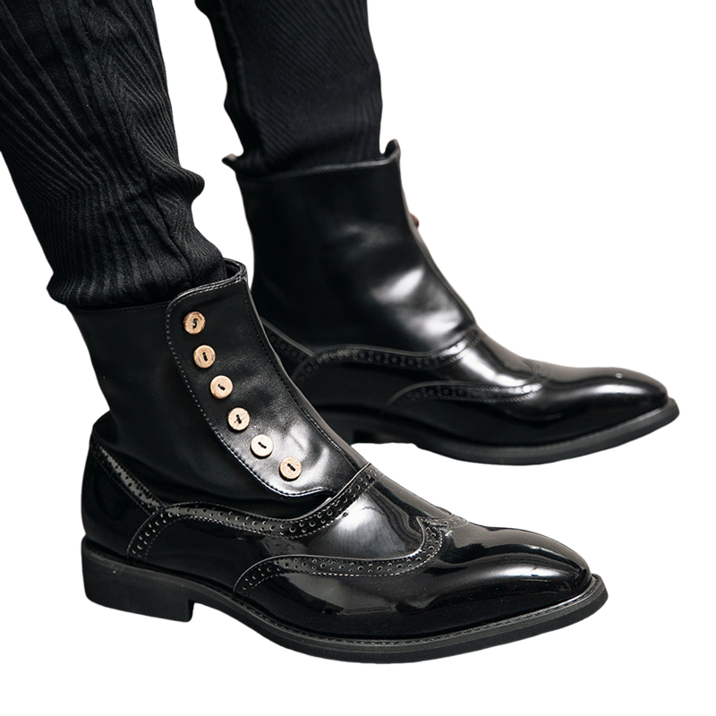 Men High-top Leather Shoes British Trendy Casual Outdoor Plus Size Boots