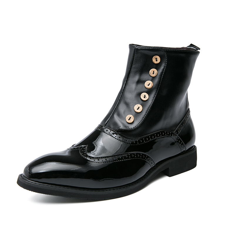 Men High-top Leather Shoes British Trendy Casual Outdoor Plus Size Boots