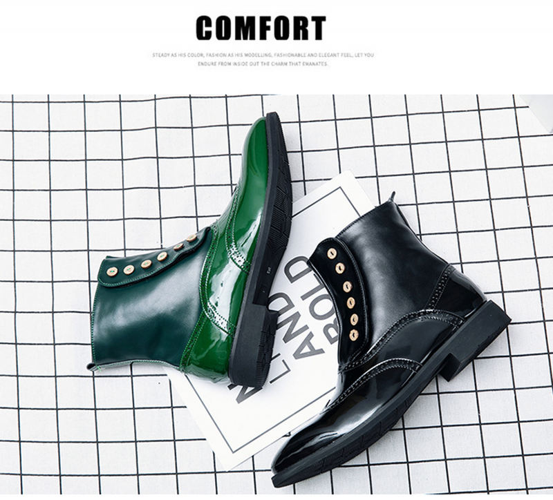 Men High-top Leather Shoes British Trendy Casual Outdoor Plus Size Boots