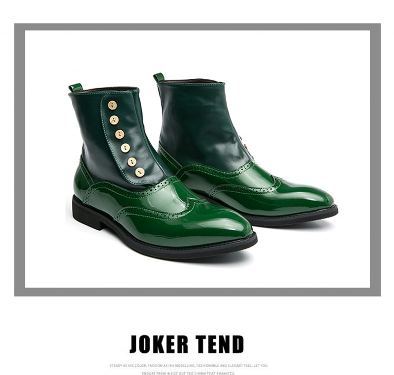 Men High-top Leather Shoes British Trendy Casual Outdoor Plus Size Boots