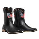 Men Knight Cosplay Viscose Shoes American Flag Brown Martin Boots - AwwwCos