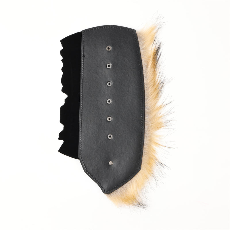 Men Knight Viking Pirate Cosplay Accessory Artificial Fur Arm Guards Cuff - AwwwCos