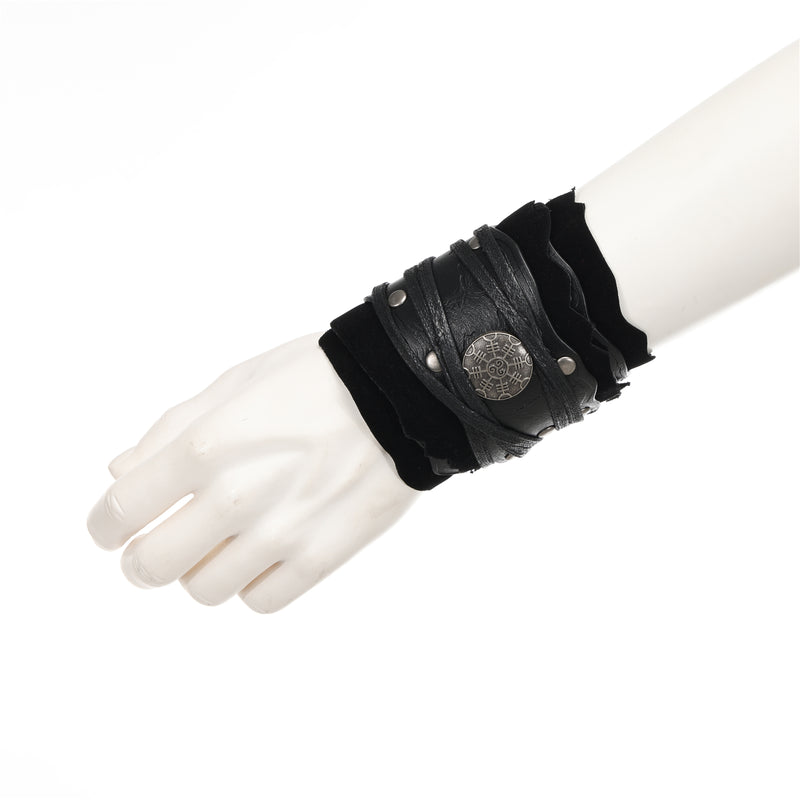 Men Knight Viking Pirate Cosplay Accessory Artificial Fur Arm Guards Cuff - AwwwCos