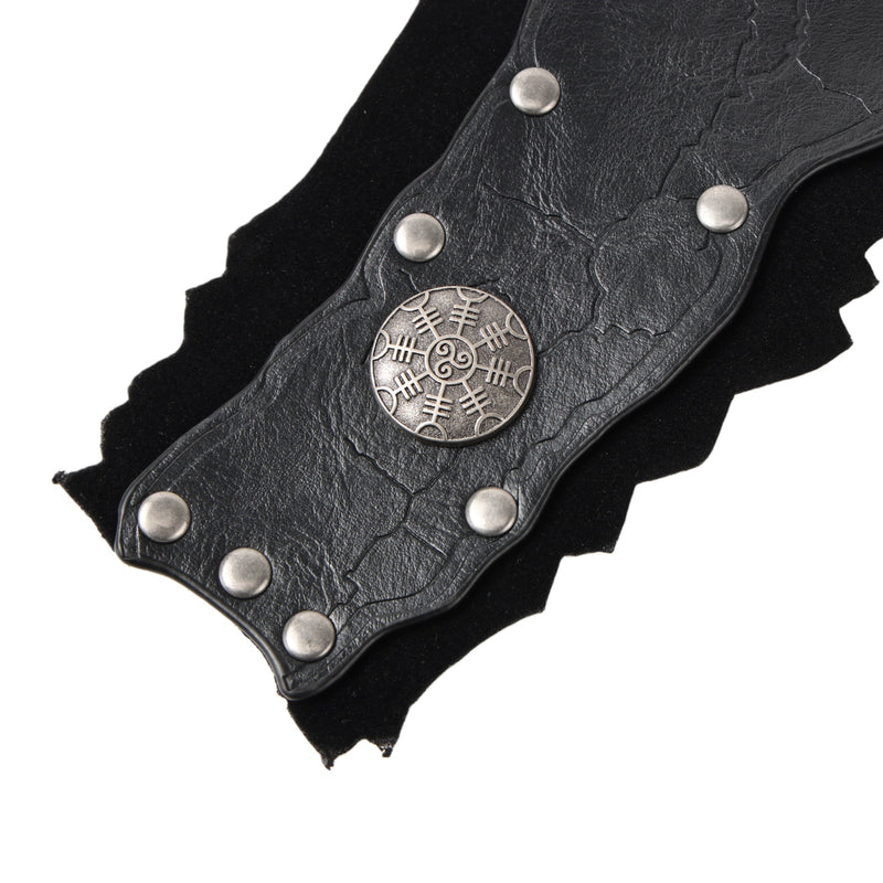 Men Knight Viking Pirate Cosplay Accessory Artificial Fur Arm Guards Cuff - AwwwCos