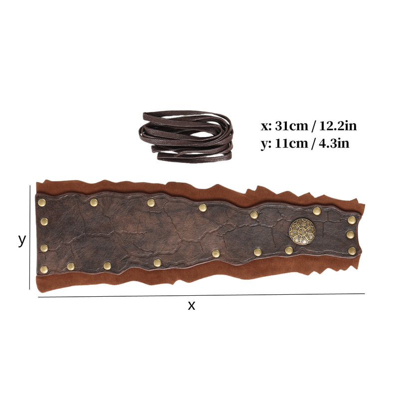 Men Knight Viking Pirate Cosplay Accessory Artificial Fur Arm Guards Cuff - AwwwCos