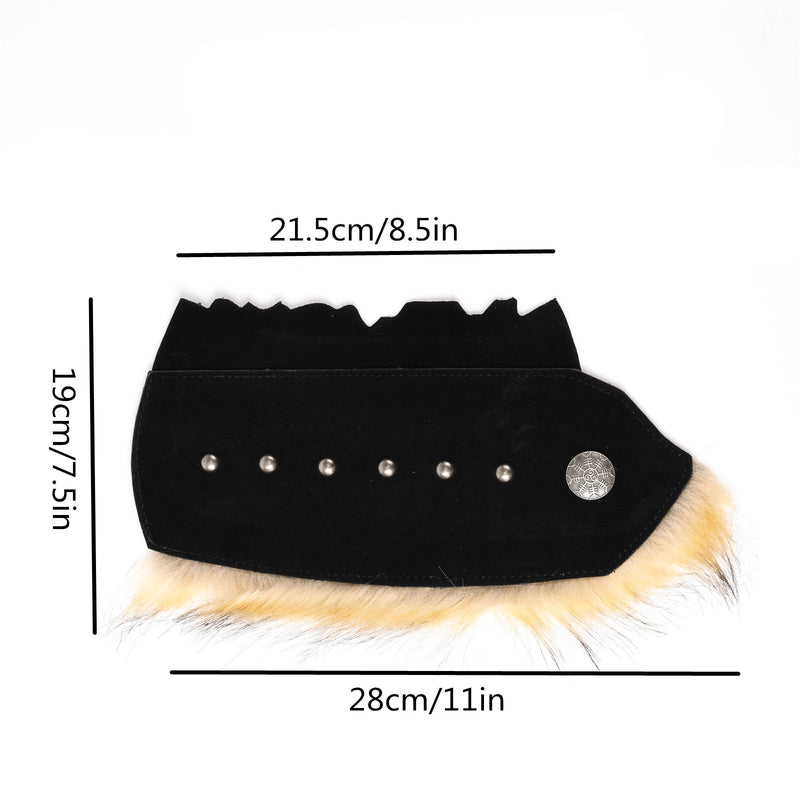 Men Knight Viking Pirate Cosplay Accessory Artificial Fur Arm Guards Cuff - AwwwCos