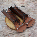 Men Knight Viking Wolf Head Cosplay Accessory Faux Leather Arm Guards Cuff - AwwwCos