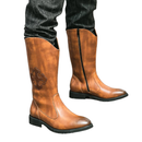 Men Knight Western Cowboy Cosplay Shoes Zipper Martin Boots - AwwwCos