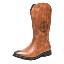 Men Knight Western Cowboy Cosplay Shoes Zipper Martin Boots - AwwwCos