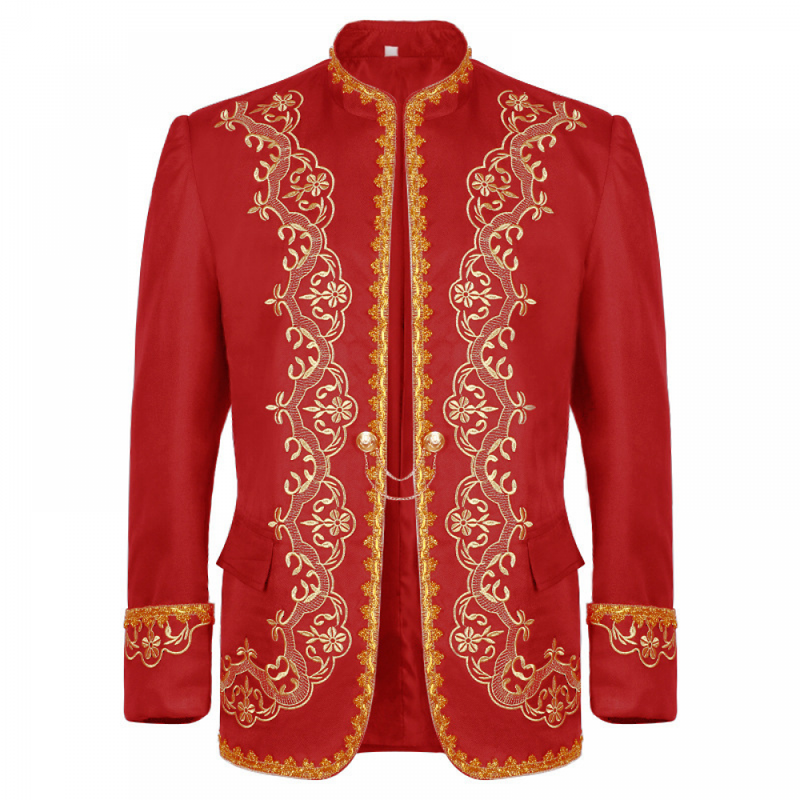 Men Luxury Prince Coats Drummer Parade Punk Officer Prince Jacket - AwwwCos
