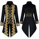 Men Medieval Jacket Embroidery Vintage Gothic Steampunk Tailcoat