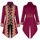 Men Medieval Jacket Embroidery Vintage Gothic Steampunk Tailcoat