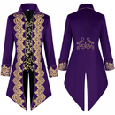 Men Medieval Jacket Embroidery Vintage Gothic Steampunk Tailcoat