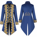 Men Medieval Jacket Embroidery Vintage Gothic Steampunk Tailcoat