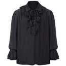 Men Medieval Renaissance Pirate Long Sleeve Viking  Knight Warrior Shirts