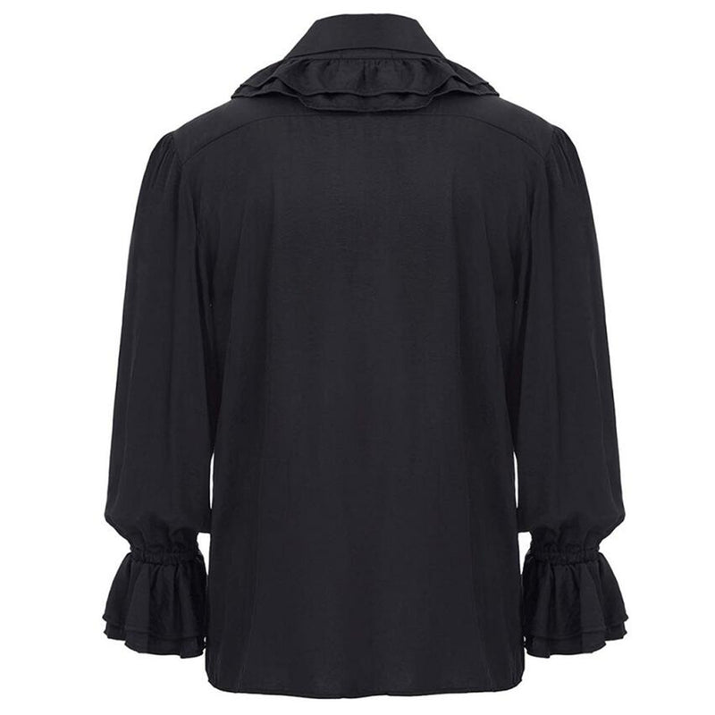 Men Medieval Renaissance Pirate Long Sleeve Viking  Knight Warrior Shirts