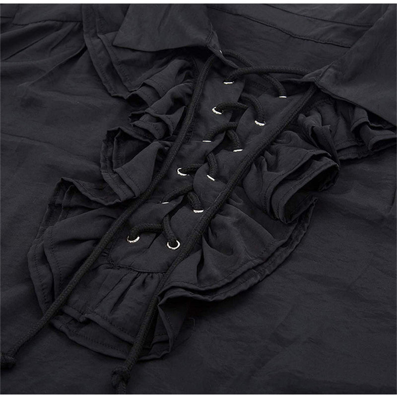 Men Medieval Renaissance Pirate Long Sleeve Viking  Knight Warrior Shirts