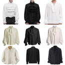 Men Medieval Renaissance Pirate Long Sleeve Viking  Knight Warrior Shirts
