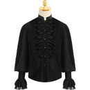 Men Medieval Renaissance Pirate Long Sleeve Viking  Knight Warrior Shirts