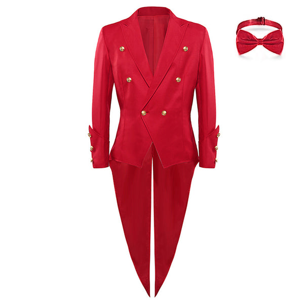 Men Medieval Renaissance Steampunk Vampire Cosplay Costume Tailcoat