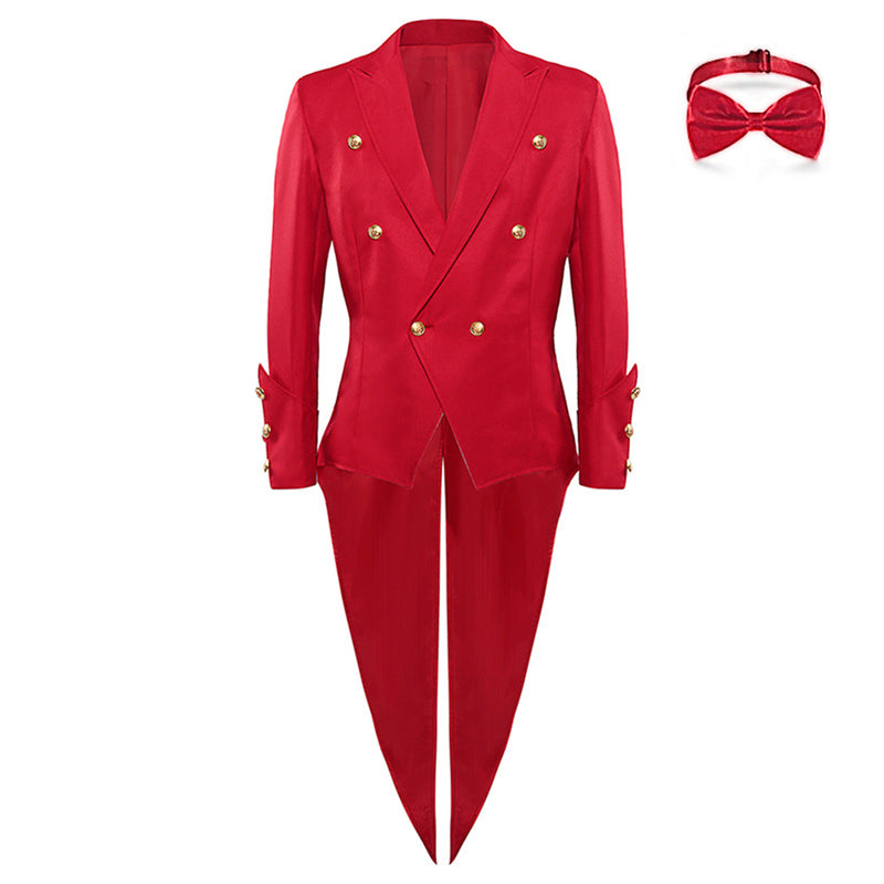Men Medieval Renaissance Steampunk Vampire Cosplay Costume Tailcoat