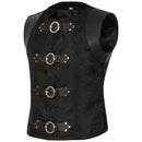 Men Medieval Steampunk Gothic Cosplay Jacquard Vest Sleeveless Waistcoat - AwwwCos