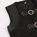 Men Medieval Steampunk Gothic Cosplay Jacquard Vest Sleeveless Waistcoat - AwwwCos