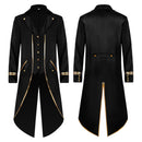 Men Medieval Tailcoat Gothic V Neck Jacket Renaissance Victorian Coat