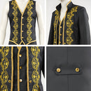 Men Medieval Victorian Palace Prince Cosplay Costume Fancy Coat Vest Pants