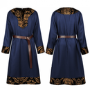 Men Medieval Viking Pirate Renaissance Knight Cosplay Costume Robe Brown Belt