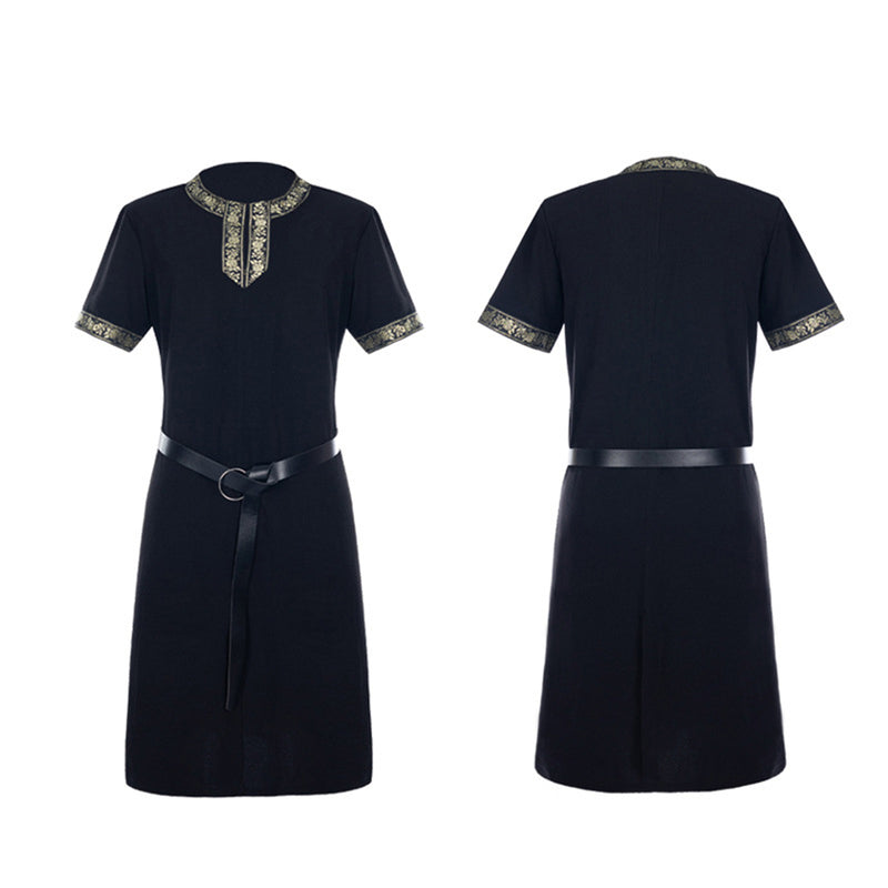 Men Medieval Viking Pirate Renaissance Knight Cosplay Halloween Robe - AwwwCos