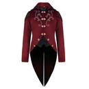 Men Medieval Vintage Tuxedo Costume Mid-Length Punk Applique Coat - AwwwCos