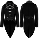 Men Medieval Vintage Tuxedo Costume Mid-Length Punk Applique Coat - AwwwCos
