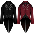 Men Medieval Vintage Tuxedo Costume Mid-Length Punk Applique Coat - AwwwCos
