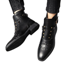 Men Modern National Soft Sole Standard Dance Shoes Square Heel Martin Boots - AwwwCos