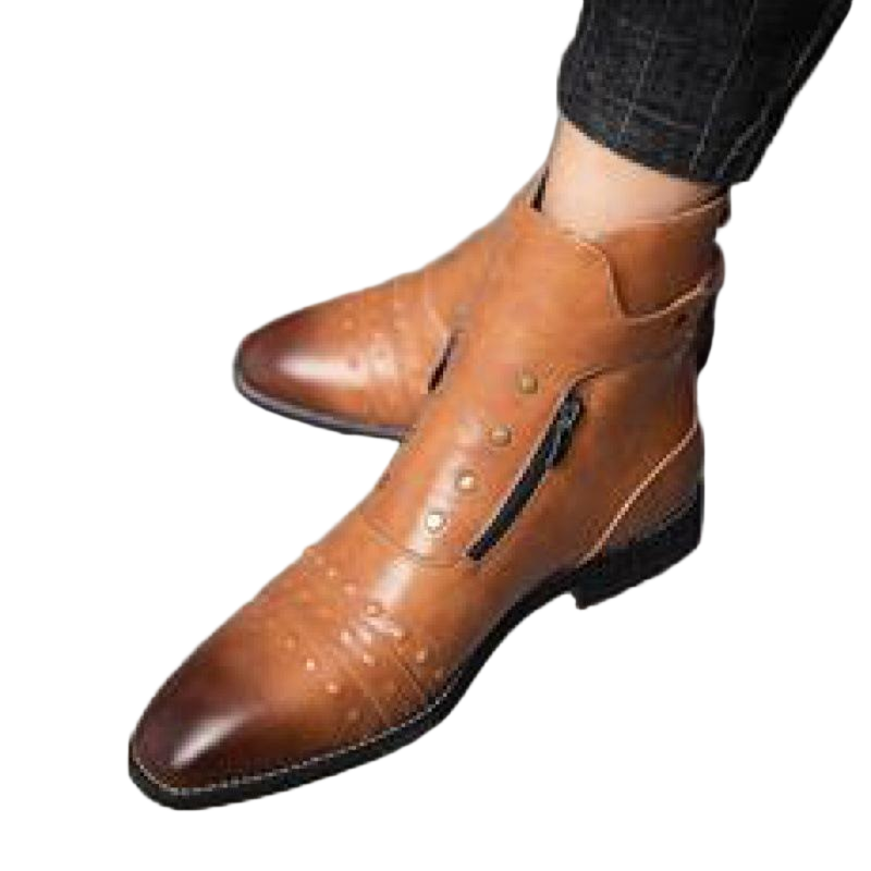 Men Modern National Soft Sole Standard Dance Shoes Square Heel Martin Boots - AwwwCos