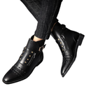 Men Modern National Soft Sole Standard Dance Shoes Square Heel Martin Boots - AwwwCos