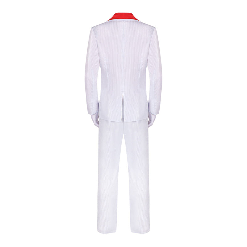 Men Movie Scarface Tony Montana Cosplay Costume White Uniform Red Shirt - AwwwCos