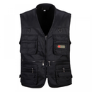 Men Outdoor Leisure Many Pockets Fishing Travel Cargo Zip Vest - AwwwCos