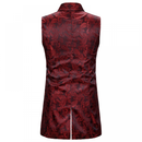 Men Paisley Jacquard Brocade Vest Steampunk Sleeveless Waistcoat