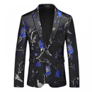 Men Party Floral Jacket Floral Tuxedo Notched Lapel Slim Fit Blazer - AwwwCos
