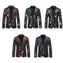 Men Party Floral Jacket Floral Tuxedo Notched Lapel Slim Fit Blazer - AwwwCos
